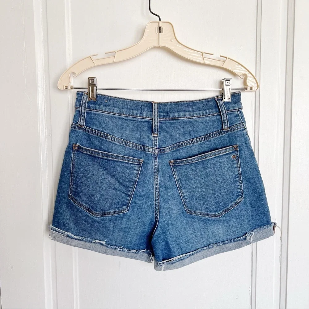 Madewell • High Rise Denim Shorts in Derby Wash: Button Front Edition cuffed